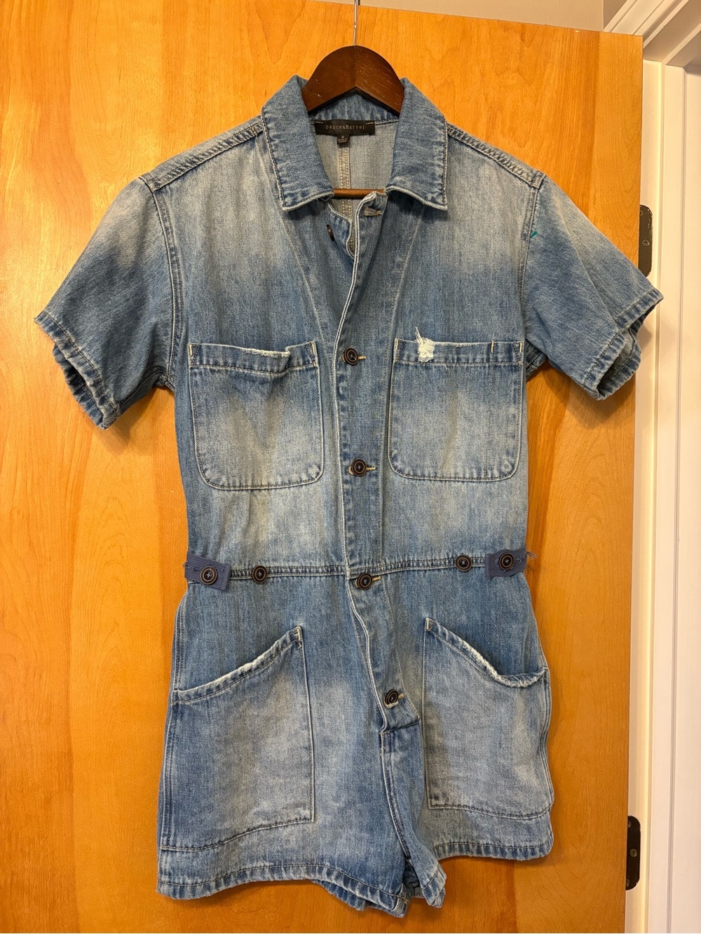 Dance & Marvel Light Blue Denim Top